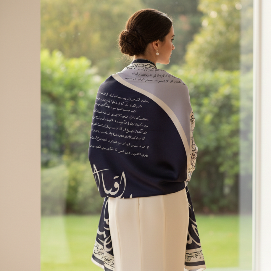 Calligraphy Shamooz Silk Shawls