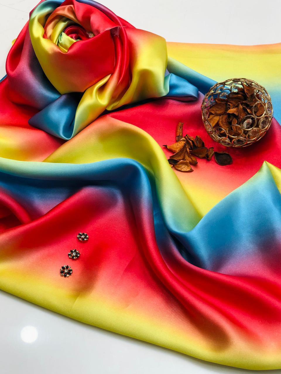 Shamooz silk mexi dress Tie and Dye (Unstitched)