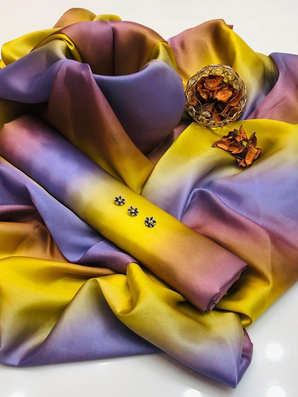 Shamooz silk mexi dress Tie and Dye (Unstitched)