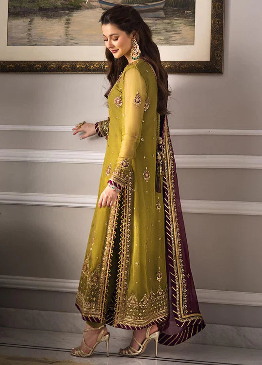 A.F ZARI SITARA EMBROIDERED CHIFFON DRESS(Unstitched)