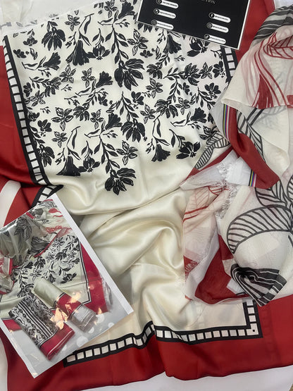 Digital printed shamooz silk 3 piece (Unstitched)