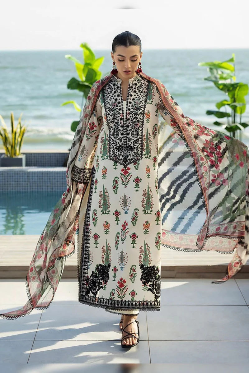 Digital printed shamooz silk 3 piece (Unstitched)