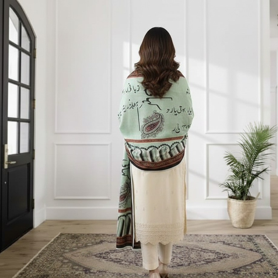 Calligraphy Shamooz Silk Shawls