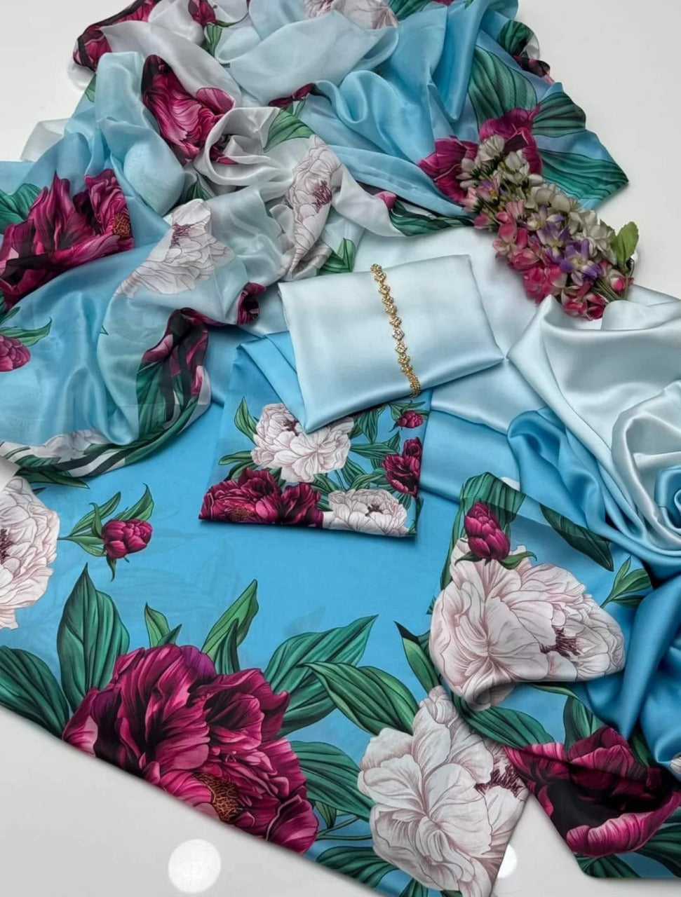 3 pcs unstitched Shamooz silk digital print