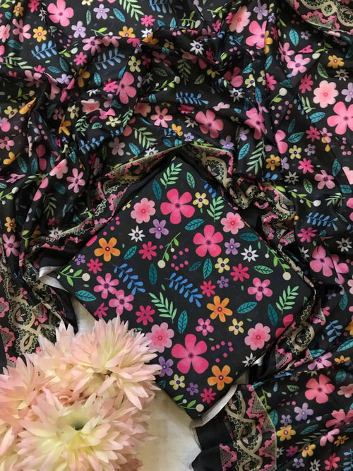 3 pcs digital printed Swiss lawn| silk dupatta |Three Pieces |Suit