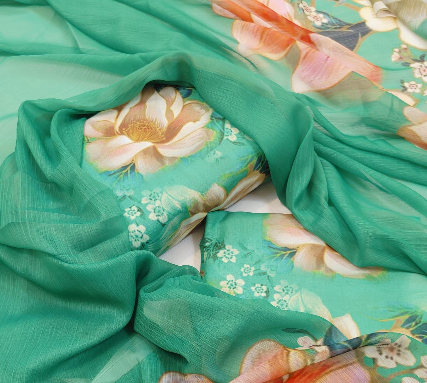 3 pcs digital printed Swiss lawn| silk dupatta |Three Pieces |Suit