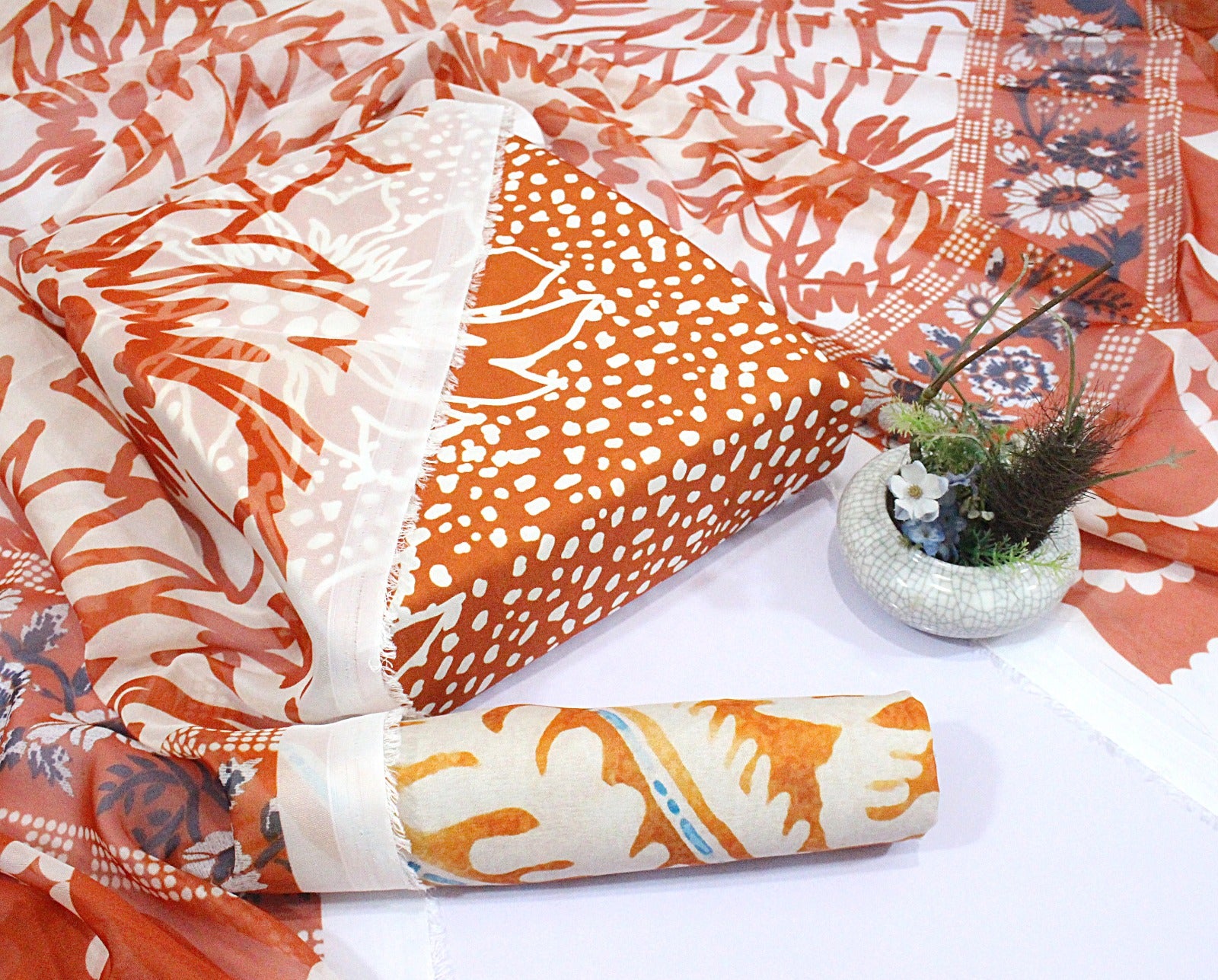3 pcs digital printed Swiss lawn| silk dupatta |Three Pieces |Suit