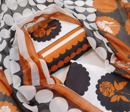 Digital Printed swiss lawn 3 pcs (Unstitched)