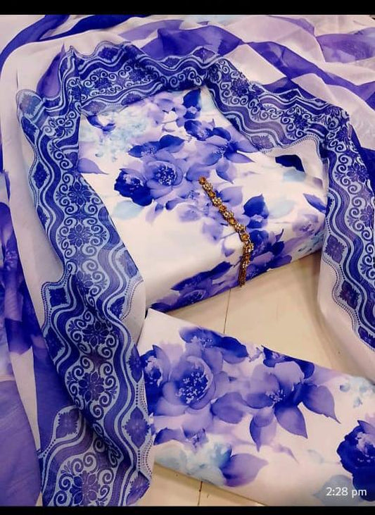 Digital Printed swiss lawn 3 pcs (Unstitched)