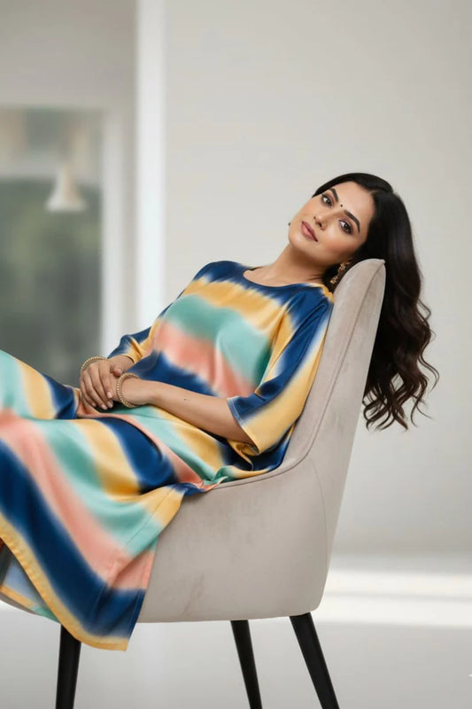 Shamooz silk mexi dress Tie and Dye (Unstitched)