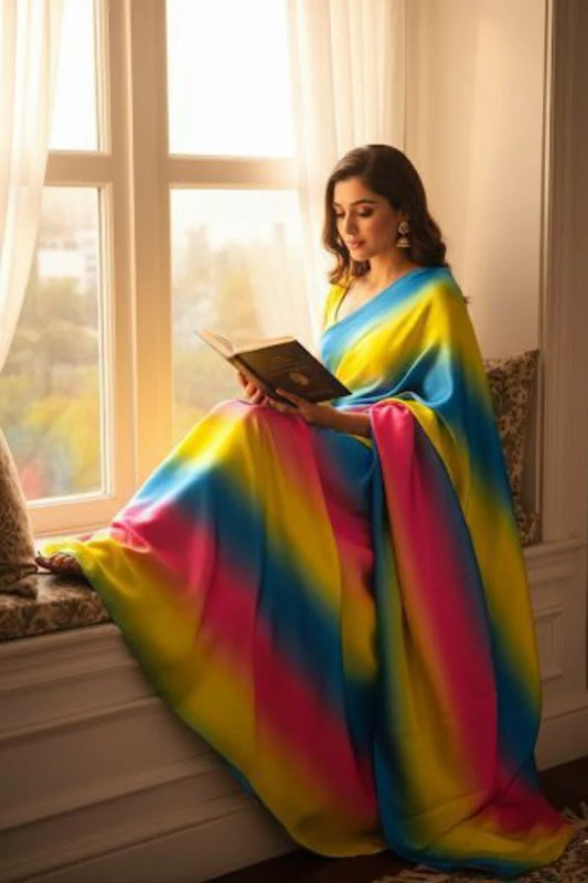 Shamooz silk mexi dress Tie and Dye (Unstitched)