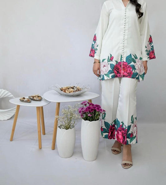 Digital printed shamooz silk 3 piece (Unstitched)