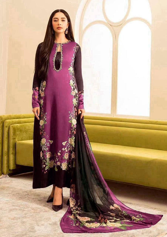 Digital printed shamooz silk 3 piece (Unstitched)