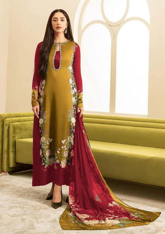 Digital printed shamooz silk 3 piece (Unstitched)