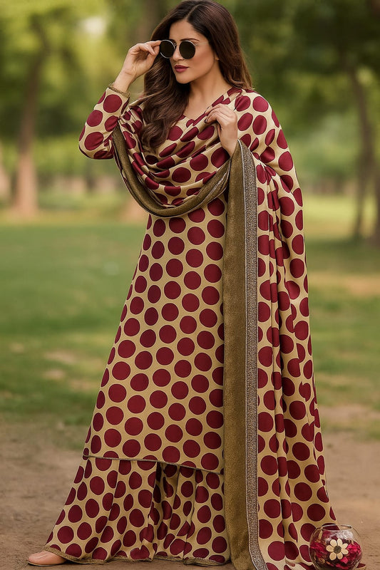 Digital printed shamooz silk 3 piece (Unstitched)