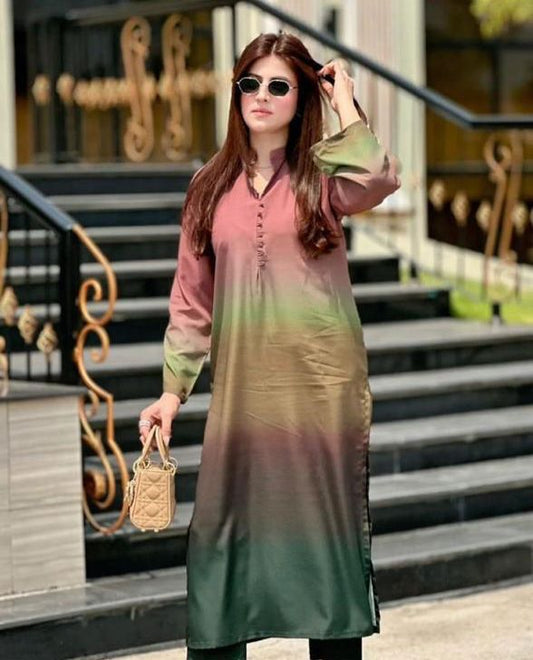 Digital printed shamooz silk 3 piece (Unstitched)