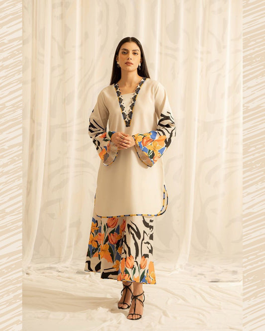Digital printed shamooz silk 3 piece (Unstitched)
