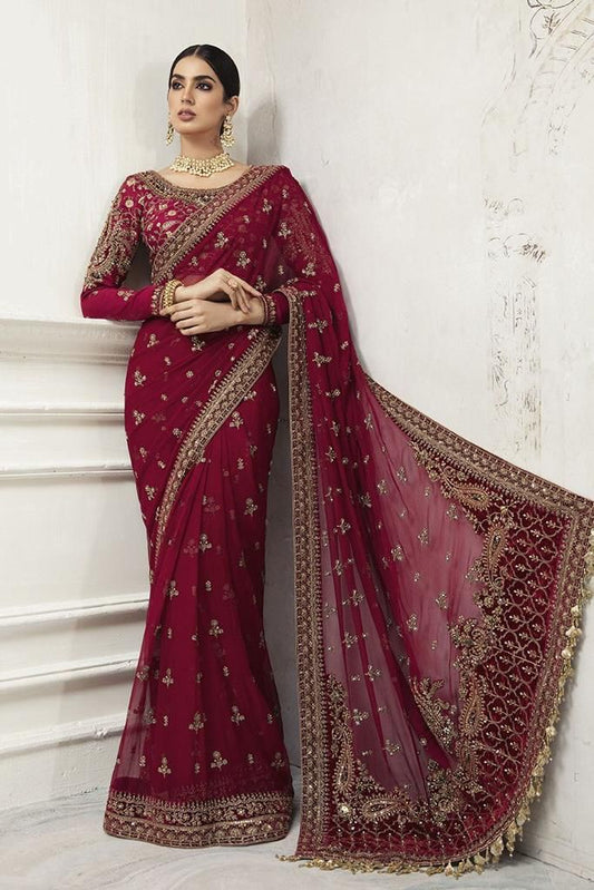 Maria B Bridal Saree (Unstitched)