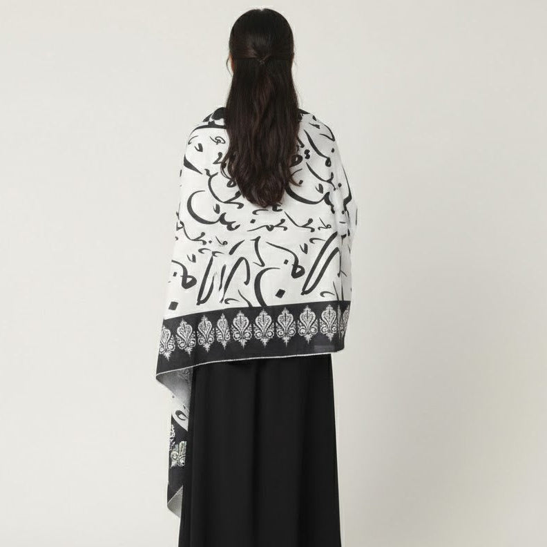 Calligraphy Shamooz Silk Shawls