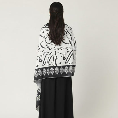Calligraphy Shamooz Silk Shawls