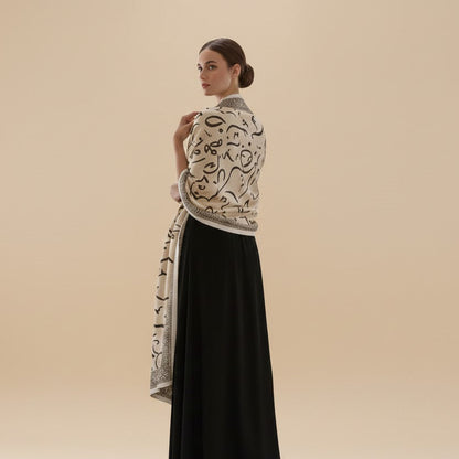 Calligraphy Shamooz Silk Shawls