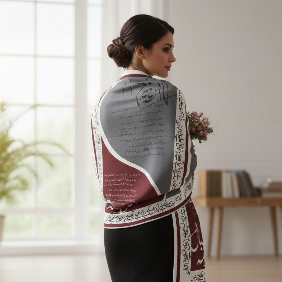 Calligraphy Shamooz Silk Shawls